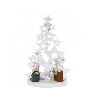 Cornici in argento: Presepe Resina Stelle Dorate h.cm.22